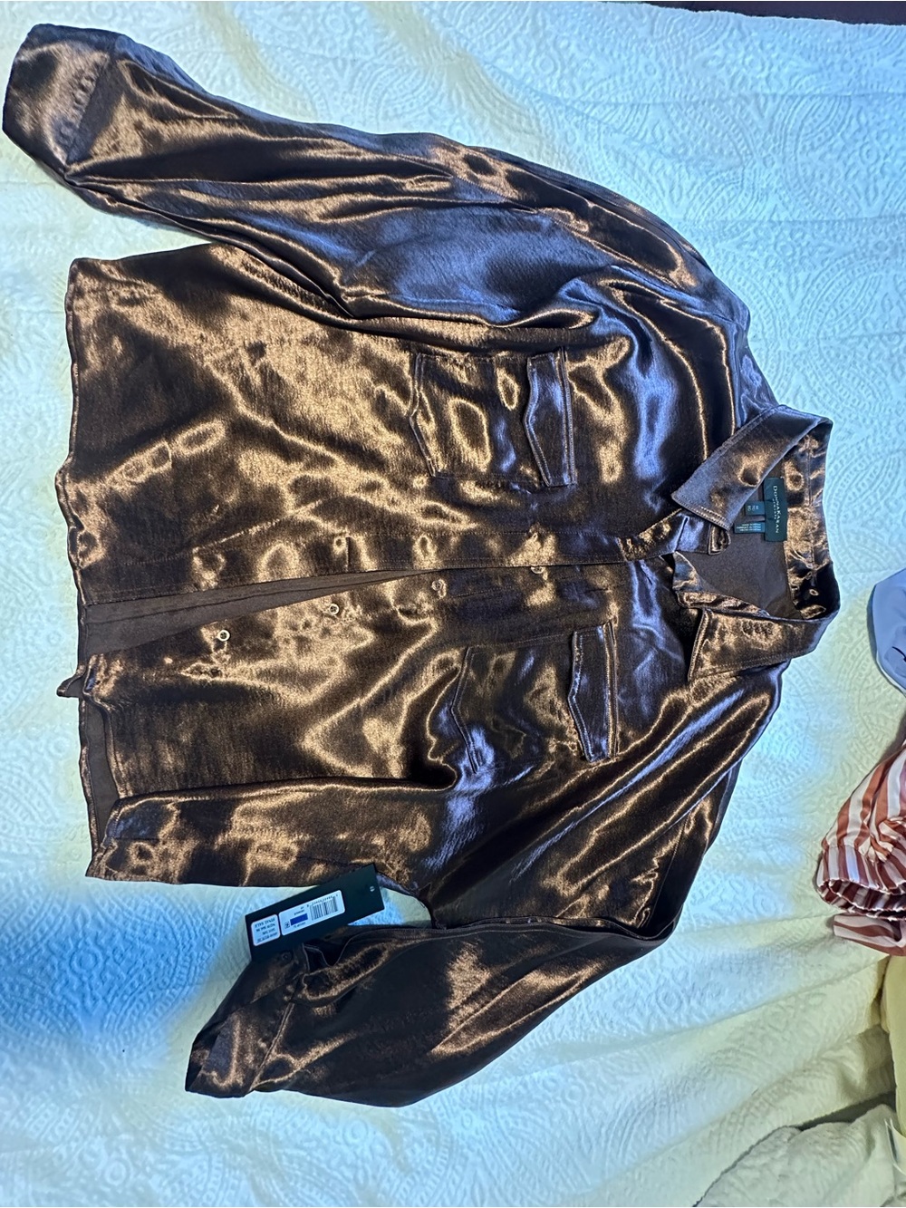 Women's Shiny Metallic Brown Shirt